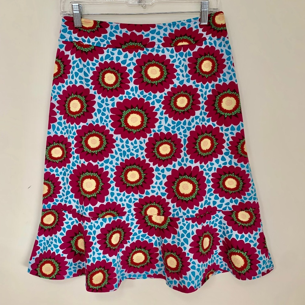 Hannah Andersson Floral Print Peplum Hem Skirt